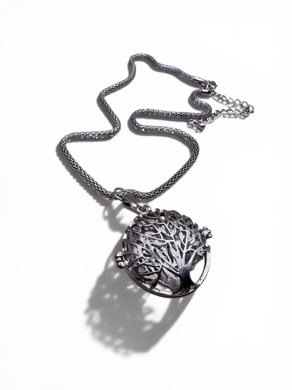 Silver Tree of Life Locket Necklace - Women Jewelry - Picture 9 of 9
